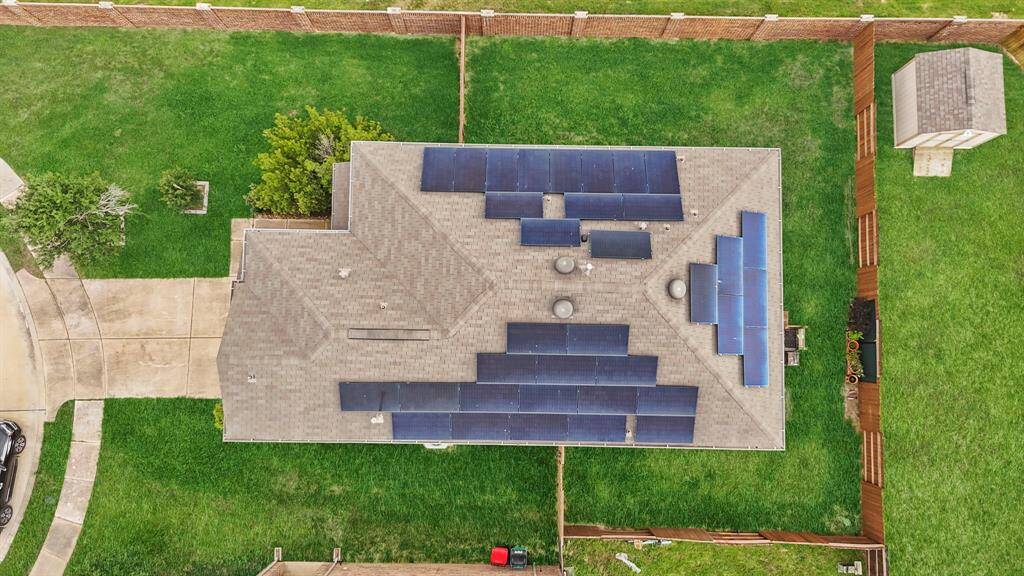 Solar panels on the roof