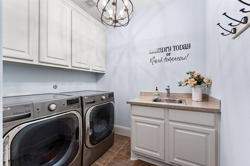 Laundry room with utility sink