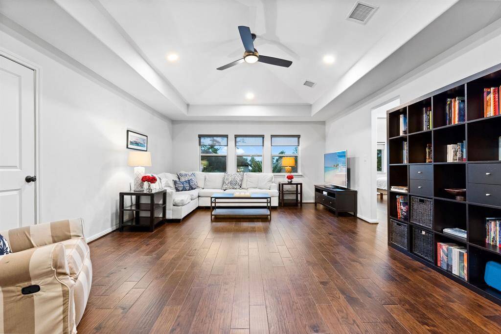 Large game room upstairs provides plenty of space for the whole family