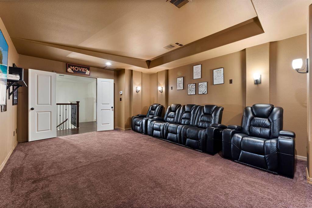 Media room with new carpet