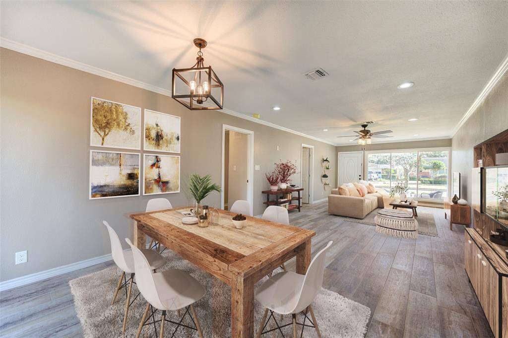 This virtually staged photo demonstrates how truly spacious this LR/DR is and how fabulous it will be for entertaining.