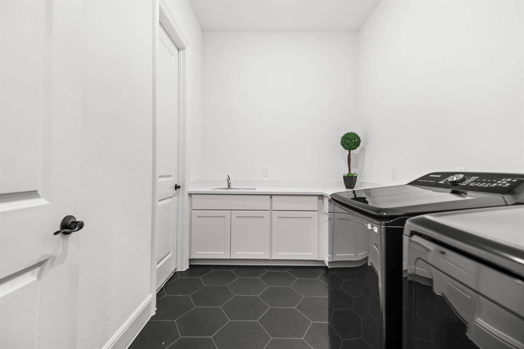 Expansive utility room.