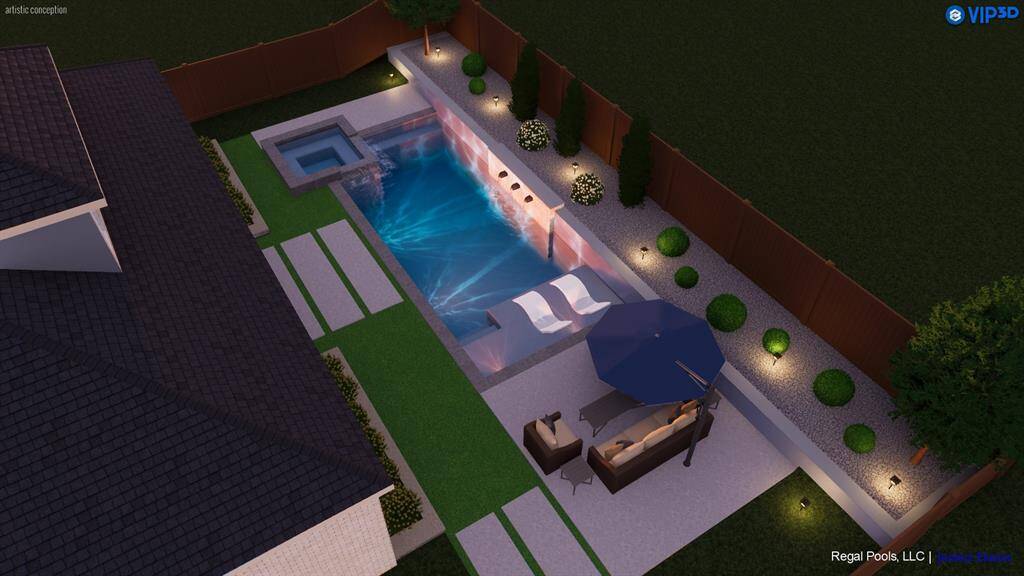 Rendering of pool possibilities for this incredible backyard!