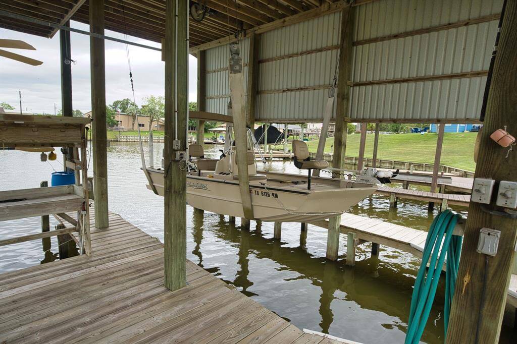 The boat lift has the capacity to house a 30ft - 12,000 lb boat.