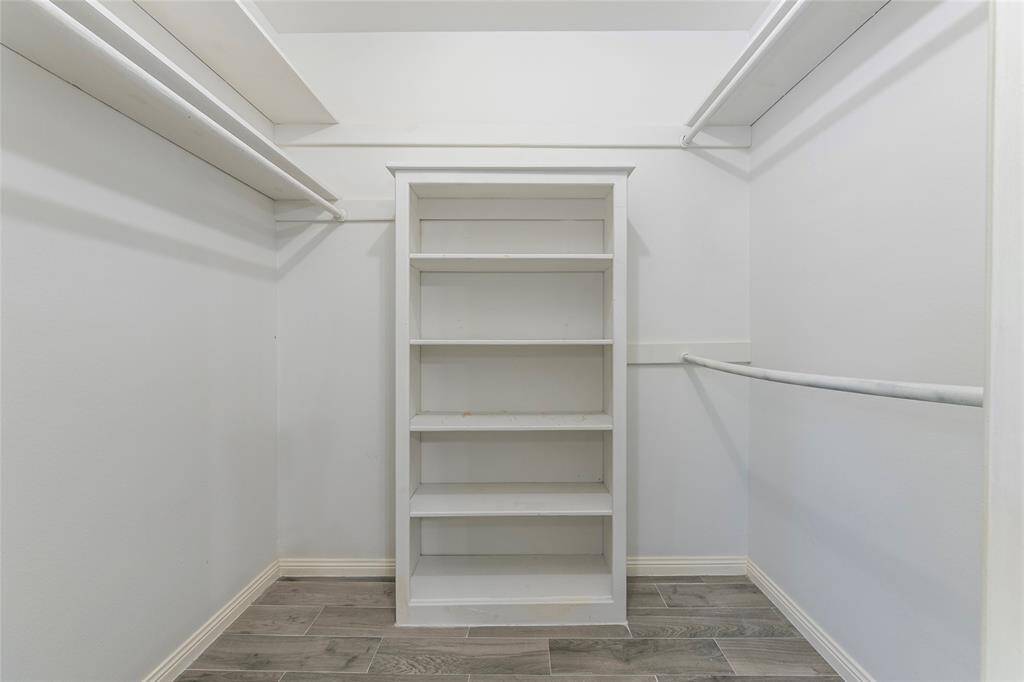 Large walk in closets with plenty of room for storage