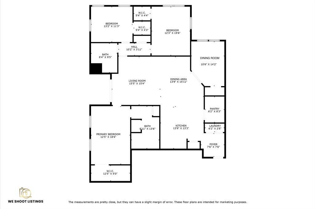 Floor plan with approximate dimensions