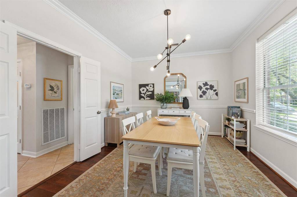 Formal dining room at the front of the house.