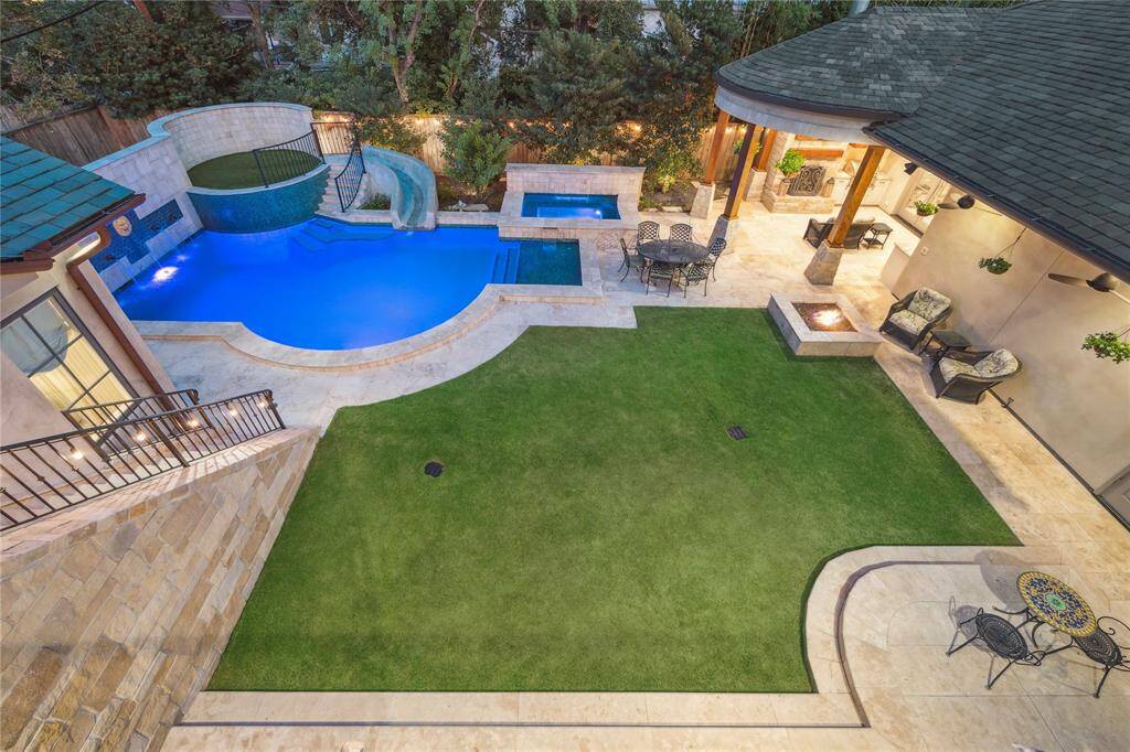 The zoysia lawn is a great place to play catch or just enjoy the view.