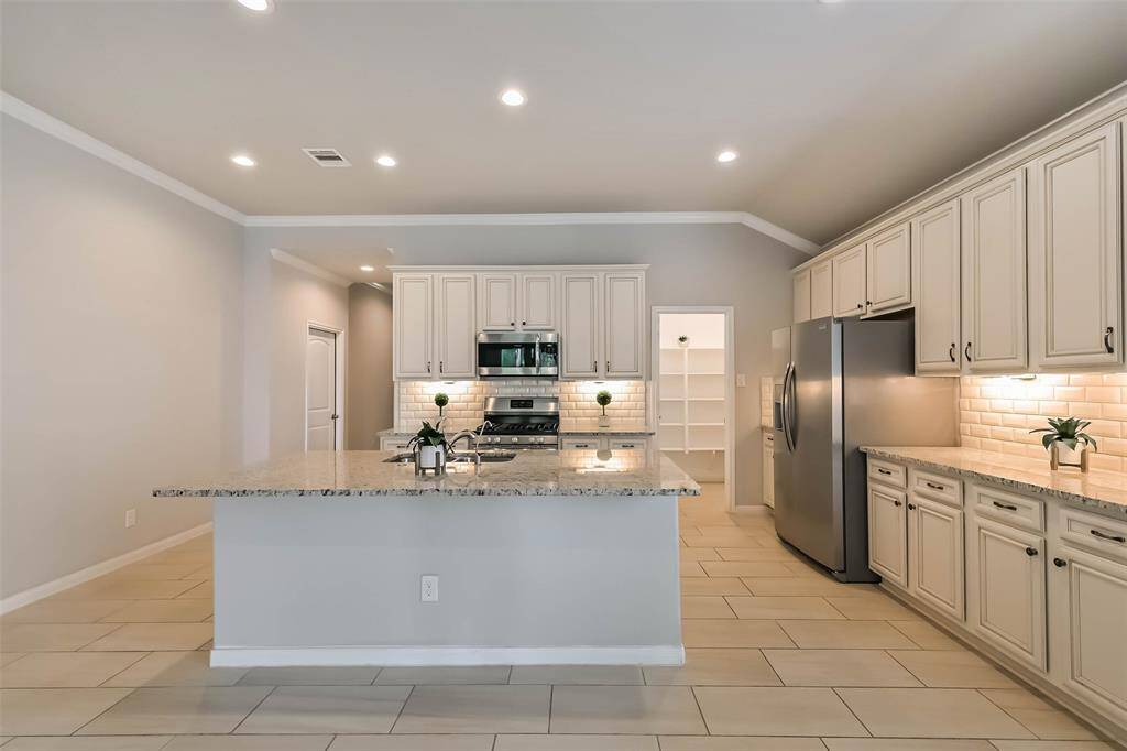 Lots of cabinets and counter space.