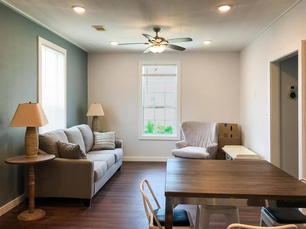 View from kitchen to living room