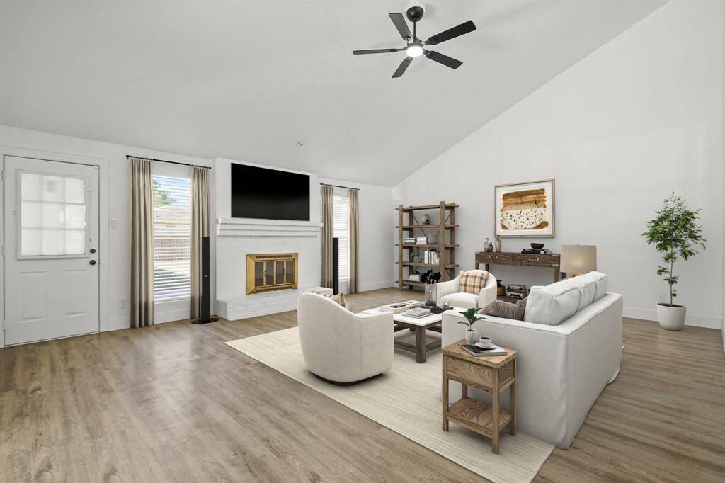 Living room staged furniture photo