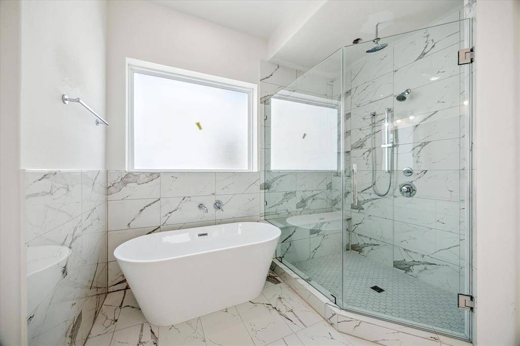 Elegant freestanding tub really elevates the bathroom