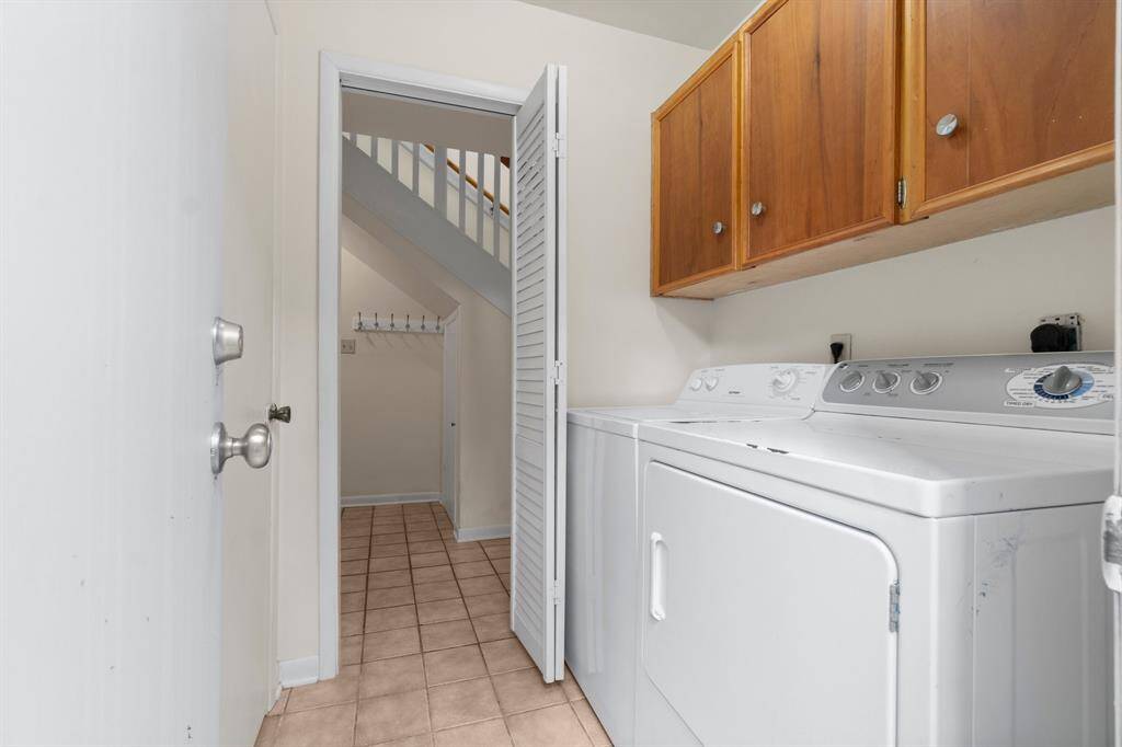 Utility room is downstairs.  Washer & Dryer are included.