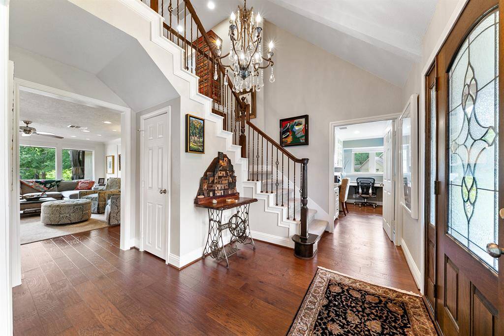 Warm hardwood floors and thoughttfully selected paint colors beautifully set the stage for this gracious home!
