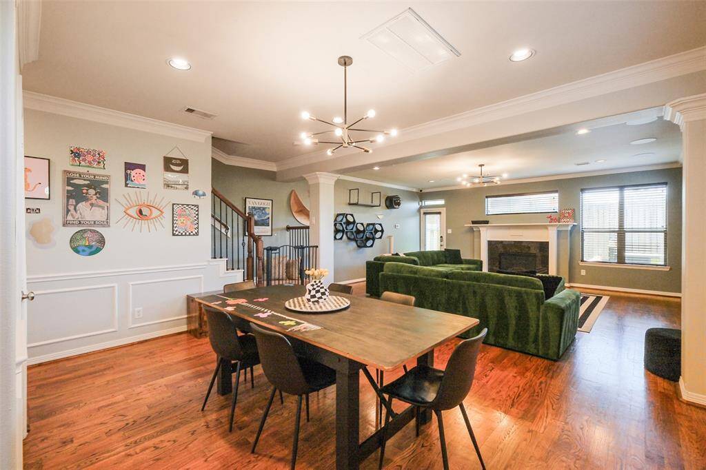 The main living space showing a great place for the dining table that could easily seat 10.