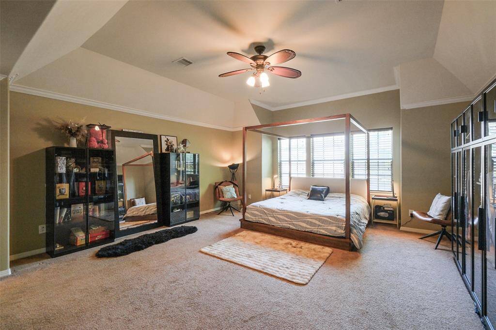 The huge primary bedroom is a fantastic retreat. Wardrobes flanking both sides of the room can convey.