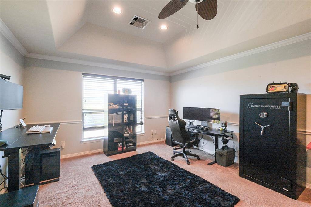 The 2nd floor has a great games / media room space.