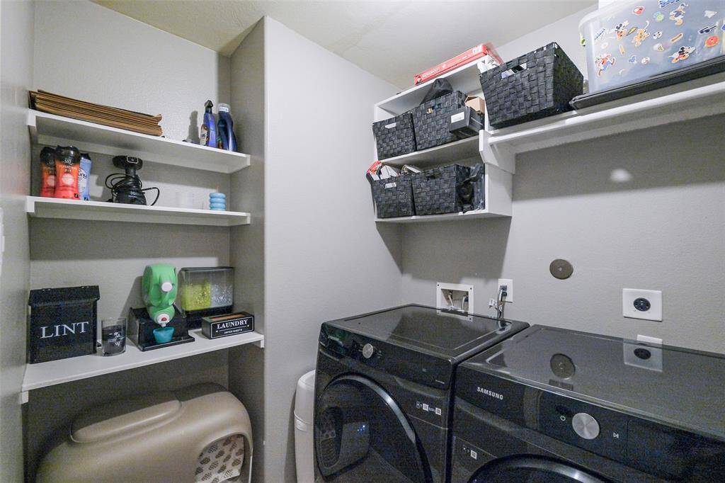 The laundry is well located for the 3 bedrooms.