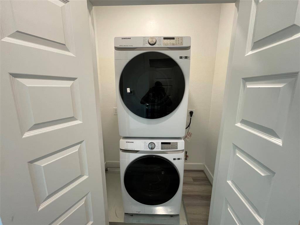 Energy Saver Washer-Dryer Combo on Floor Two near Primary Bedroom in its own closet.