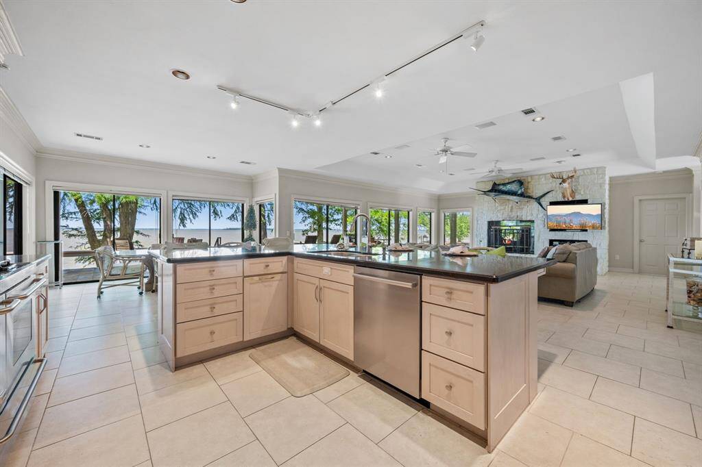 Kitchen with plenty of storage.  Large Island to feed the whole crew.