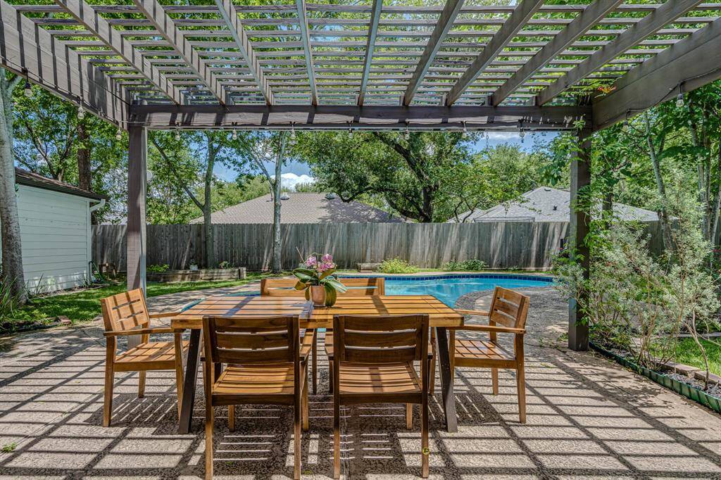 The backyard features a charming covered patio and a beautifully crafted pergola, offering the perfect spot for unwinding or hosting friends and family."Outdoor Oasis:"Step outside to a private outdoor haven with a spacious covered patio and a stylish pergola—ideal for enjoying the outdoors in comfort year-round."Would you like to mention any additional features, like landscaping or lighting in the outdoor area