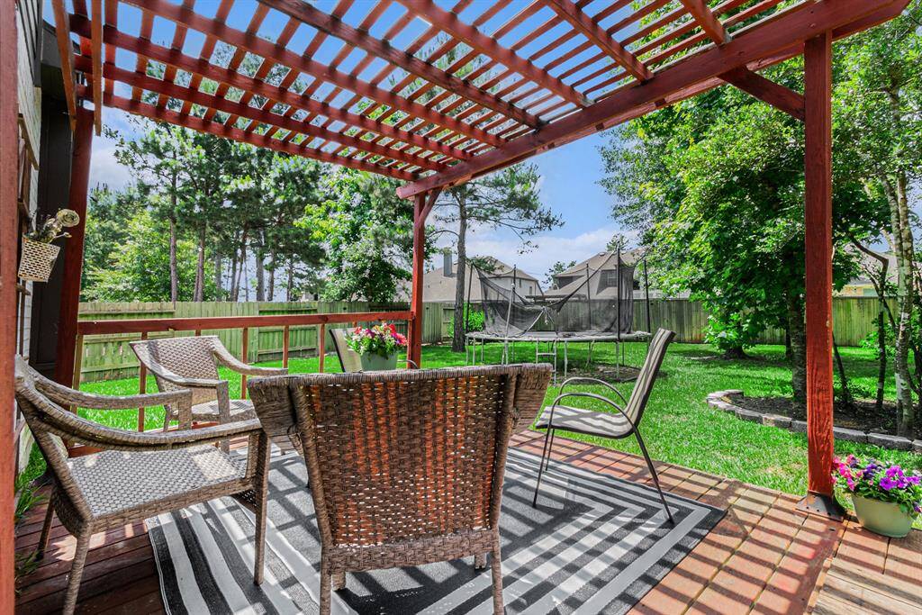 Beautiful backyard deck off the kitchen