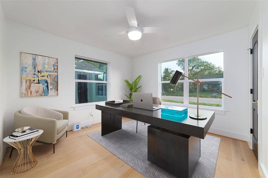 First bedroom **virtually staged** to look like an office, but has full bedroom potential.