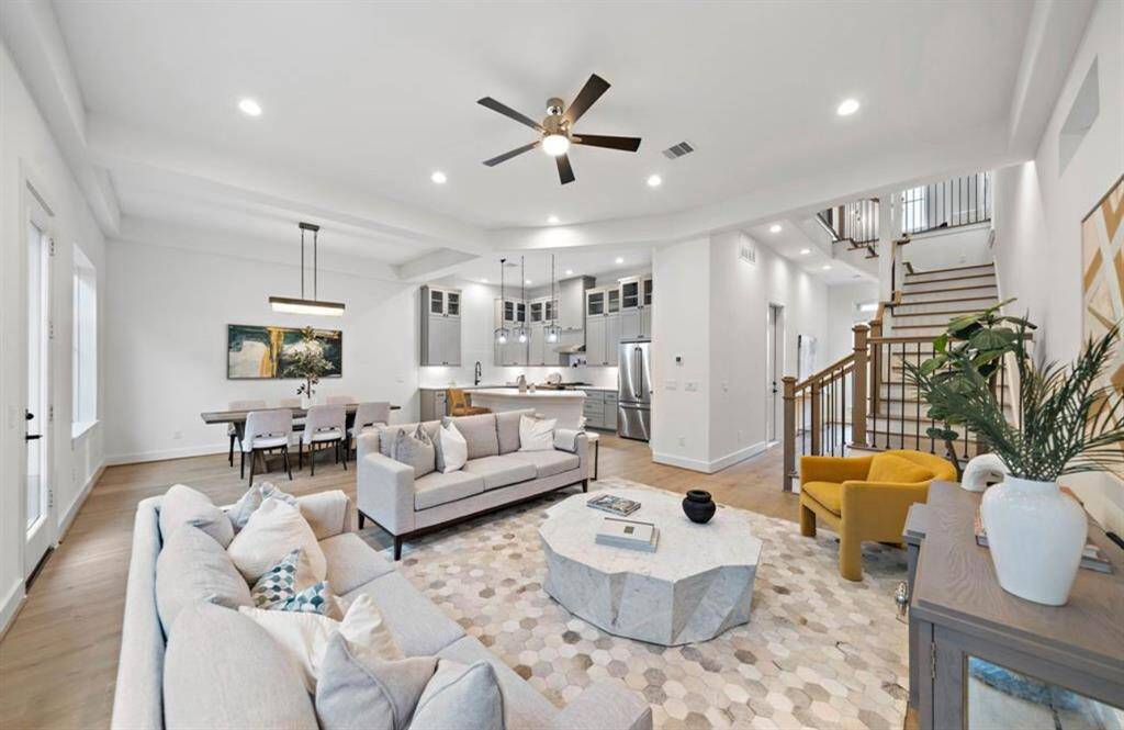 Riverway is known for its high ceilings And finer details. Here you can see a beautiful Riverway home With open living.