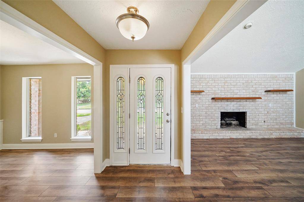 facing front door from half bath