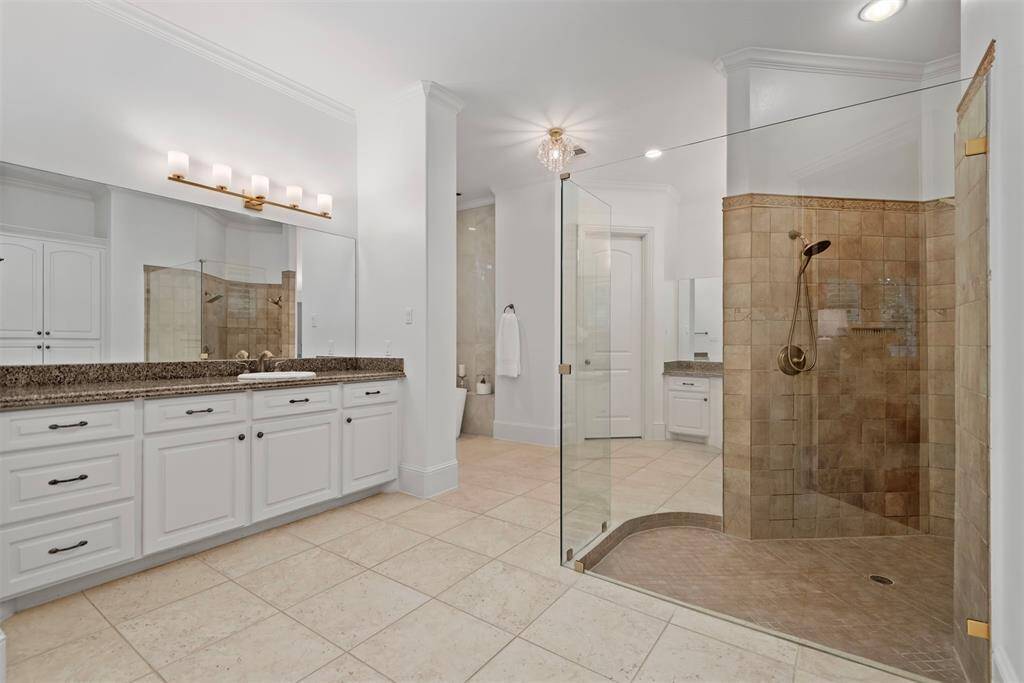 Spa like primary bath, huge shower with frame-less glass