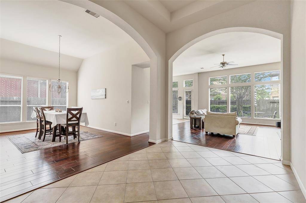 Entryway to Dining Room and Family Room