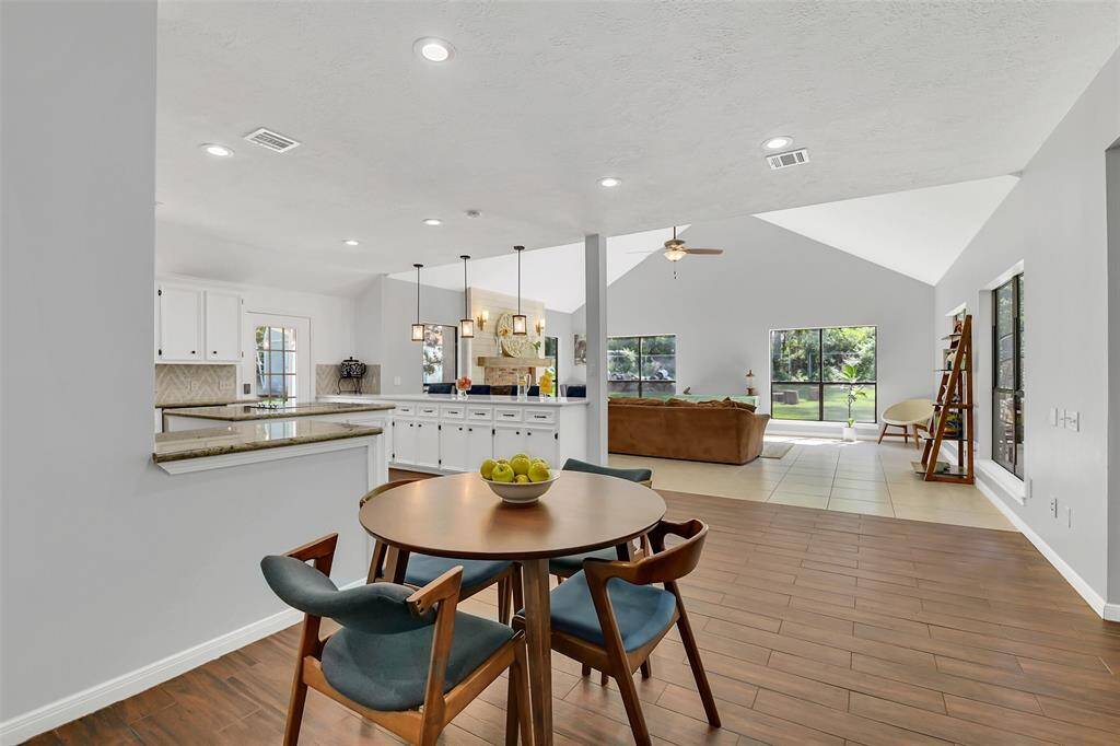 View from the nook to family room.