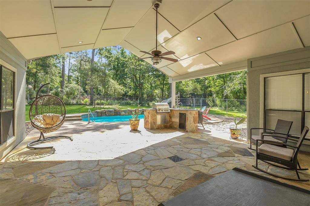 Fantastic covered back patio perfect for entertaining.
