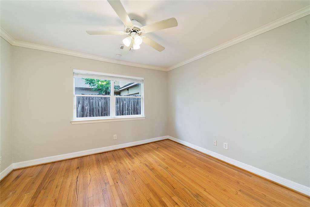 1 bedroom with an efficient walk-in closet towards the back of the unit.