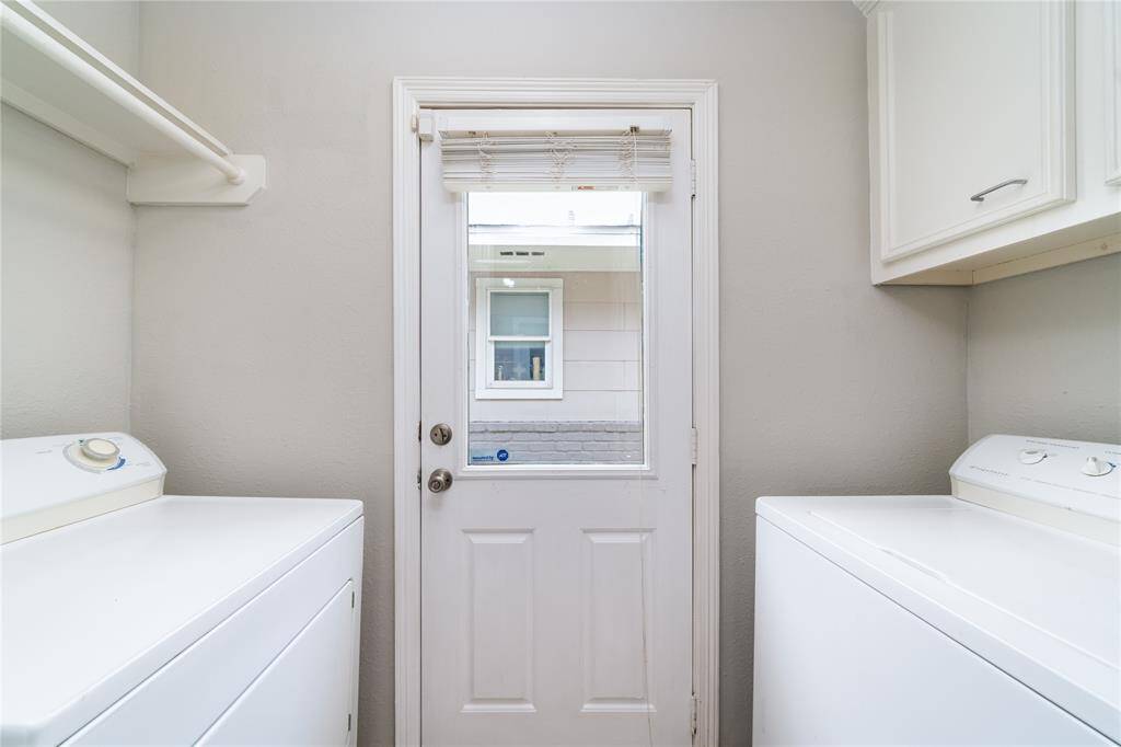 Back entrance through a mud room/laundry room.