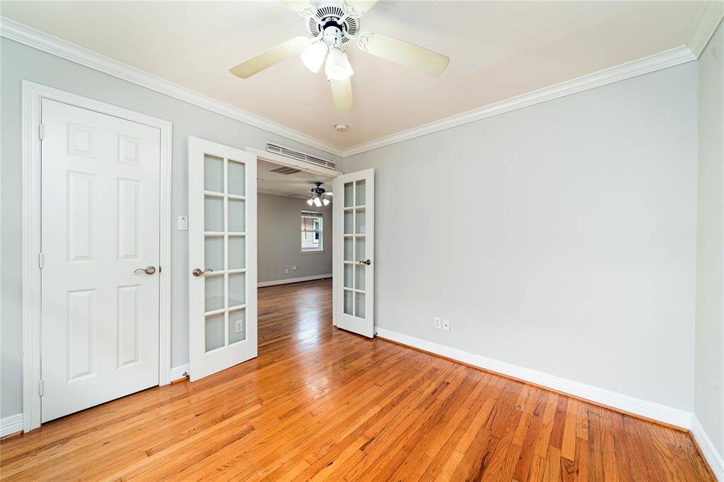 Second Bedroom with french door and be used and a homne office for efficient living.
