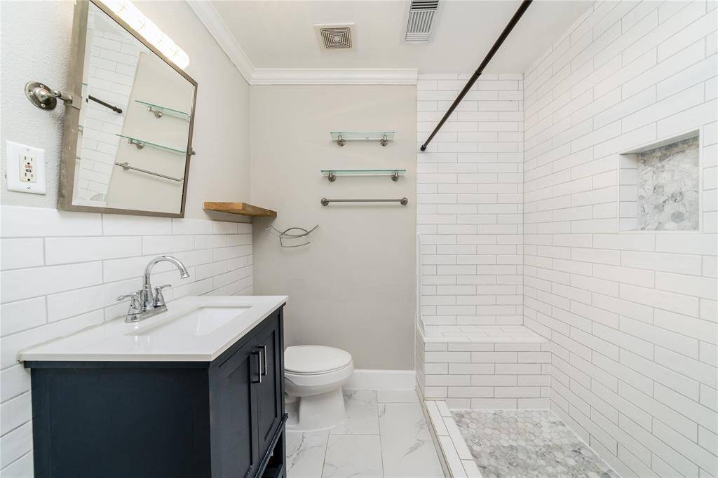New Bath with slick look and super shower. All fresh and clean!