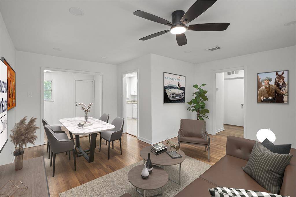Living Room & Den View