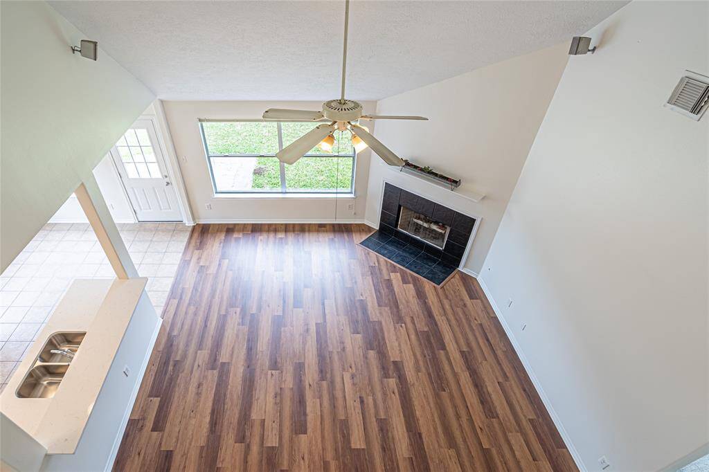 Balcony overlooking living room