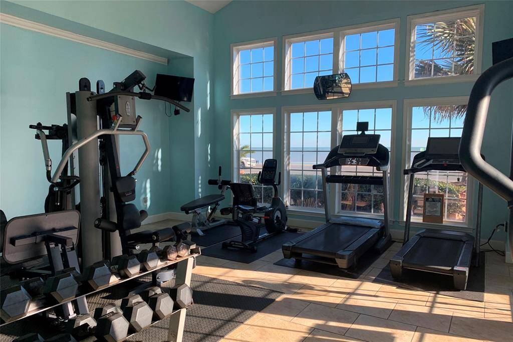 Fitness center, so you can get your workout in.