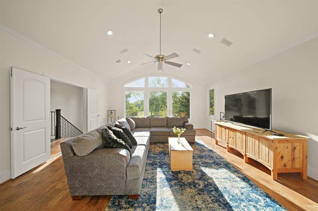 Generous upstairs media room.