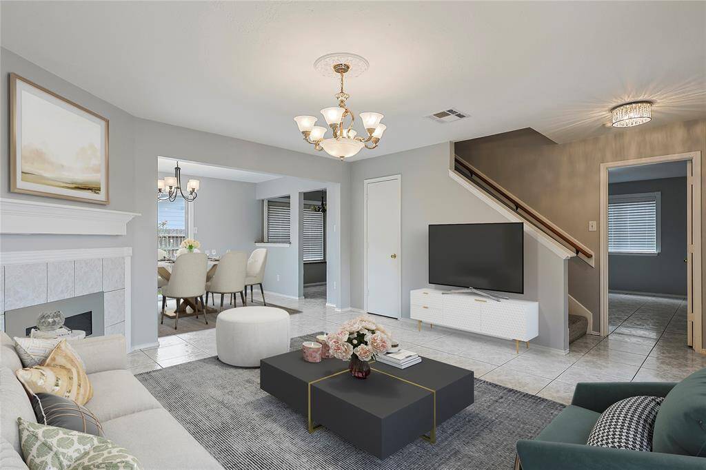 Living Room has a gas fireplace