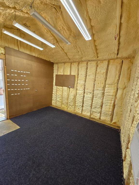 blown insulation inside large 12x12 workshop
