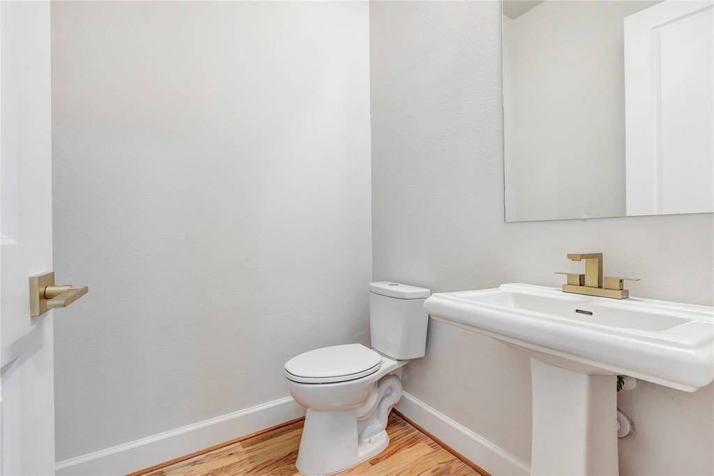 A half bathroom is conveniently located on the second floor.