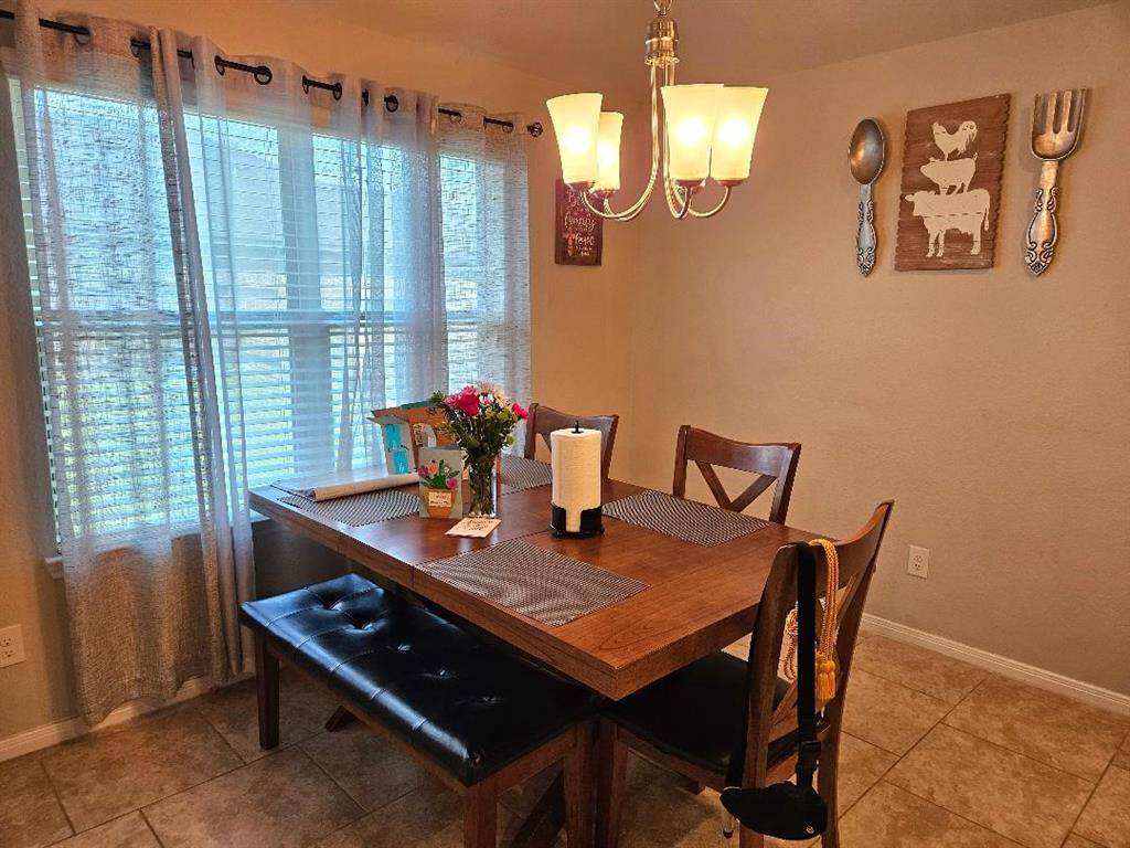 Dining Room with Chandelier.