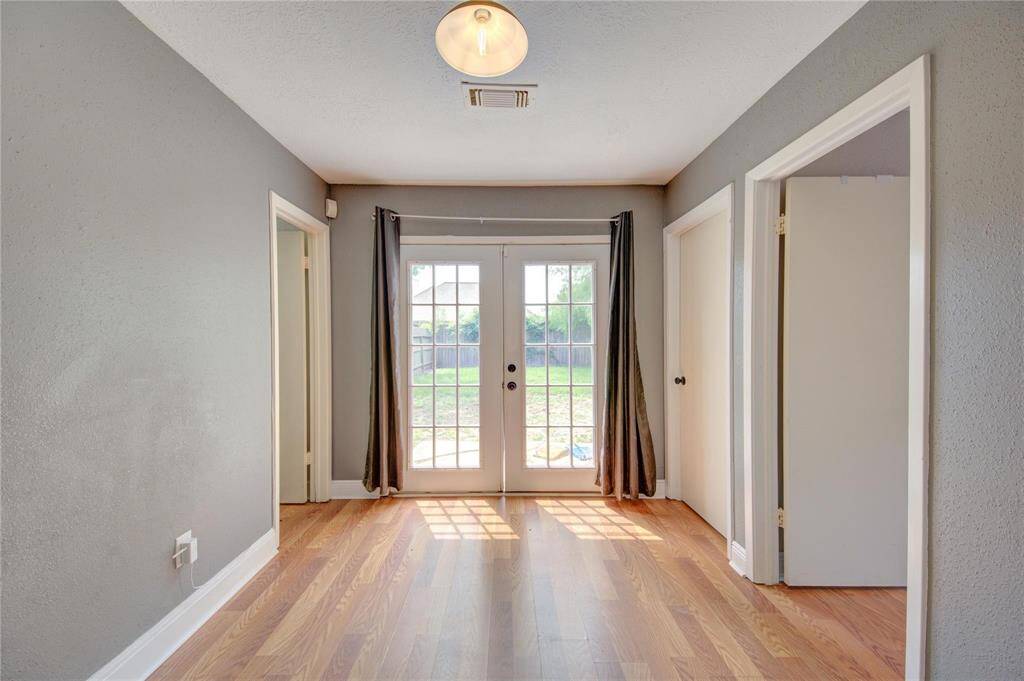 Extra room downstairs leading to back yard