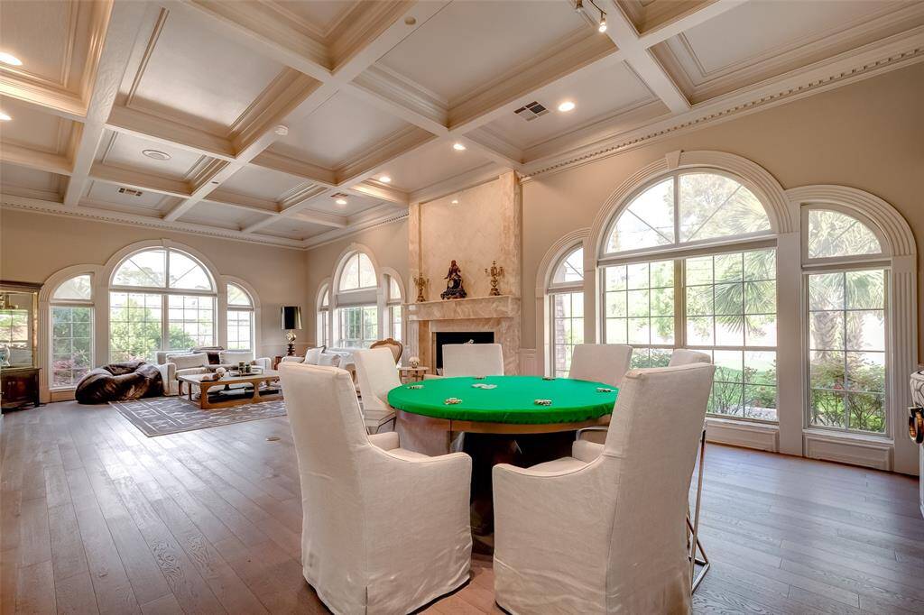 Versatile space perfect for a game room or home office, offering flexibility and style.