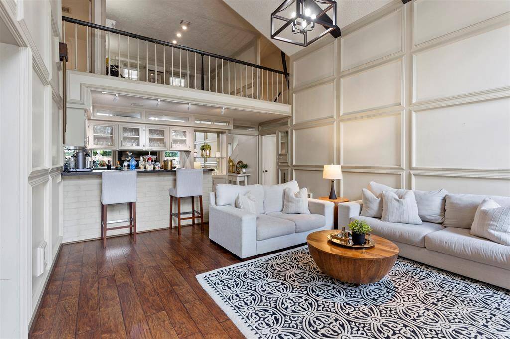 View looking from the dining area towards the living room.