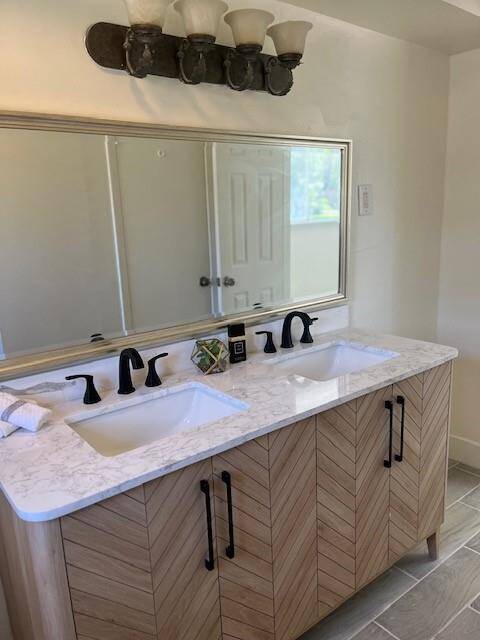 Updated Primary Bathroom with two sinks.