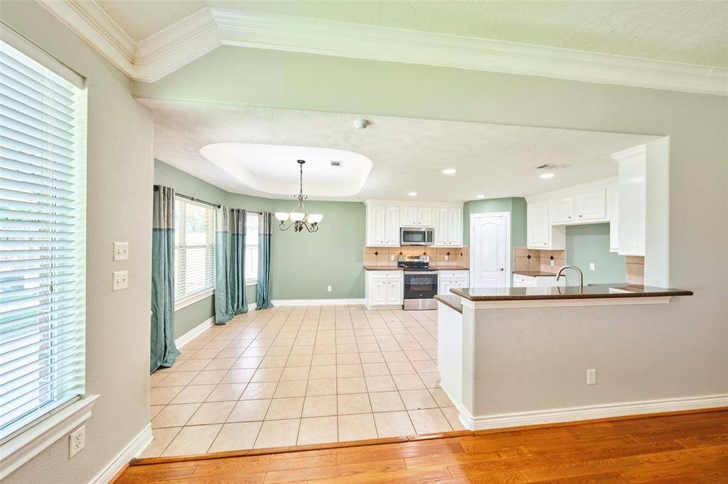 Living room looking into the kitchen.   Great open plan.